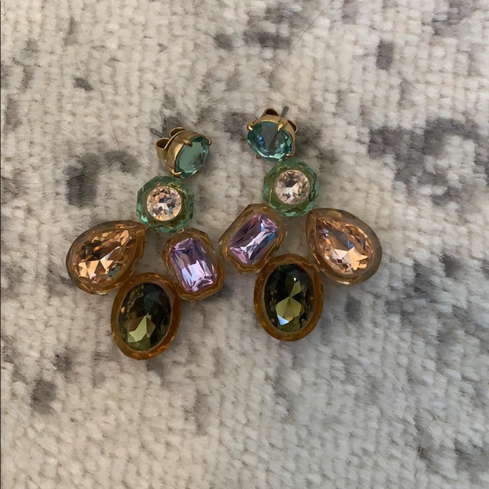 J crew large crystal earrings